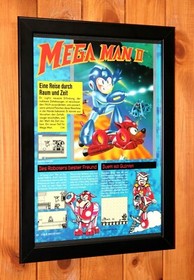 1992 Mega Man II 2 NES Famicom Playstation Club Nintendo Poster Framed Vintage