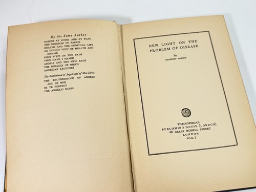 New Light On The Problem Of Disease - 1930 1st Edition THEOSOPHICAL – HODSON - Picture 4 of 7