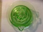 Vintage FEDERAL GLASS Green Paneled Reamer Juicer Lid