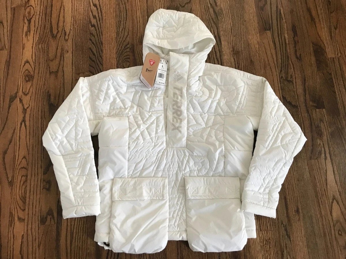 ADIDAS TERREX MADE TO BE REMADE ANORAK JACKET MEN WHITE HIKING GQ8349 SM MD LG |