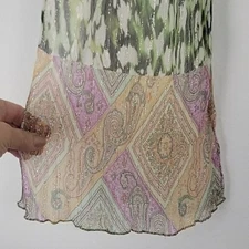 Sparkly, Artsy, Green, Pink, Orange Sheer Scarf Rectangle 66" X 10"