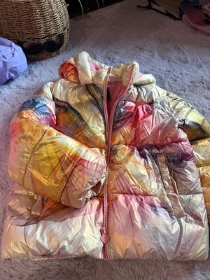 Desigual Girls Metallic Floral Puffer Jacket 9-10 Years 134-140