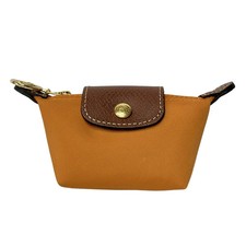 LONGCHAMP - Dark yellow Dark Brown Nylon Leather Coin Case