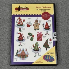 Amazing Designs Sweet Christmas Embroidery CD 20 Jumbo Designs Sealed ADDP-35J