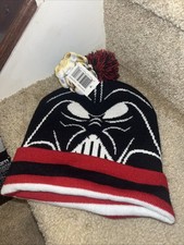 BRAND NEW Star Wars Darth Vader Knit Beanie Hat Cap Black Red Disney