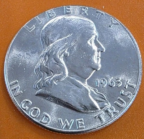1963 P Franklin Half Dollar - 90% Silver - Gem Uncirculated