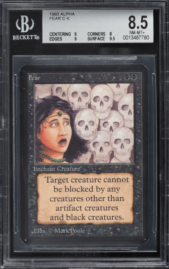 MTG Limited Edition Alpha Fear Vintage 1993 BGS 8.5 NM-MT+