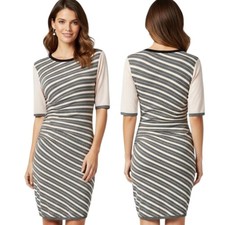 TED BAKER "Belleta" Knit Diagonal Striped Sweater Dress - Size 6