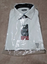 Van Heusen Men's Dress Shirt Regular Fit Flex Collar Stretch White 17.5 34/35 XL