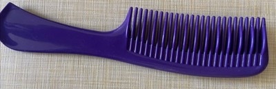 VINTAGE SUPER DETANGLER COMB STYLE LINE DOUBLE ROW TEETH 8 1/2  Purple