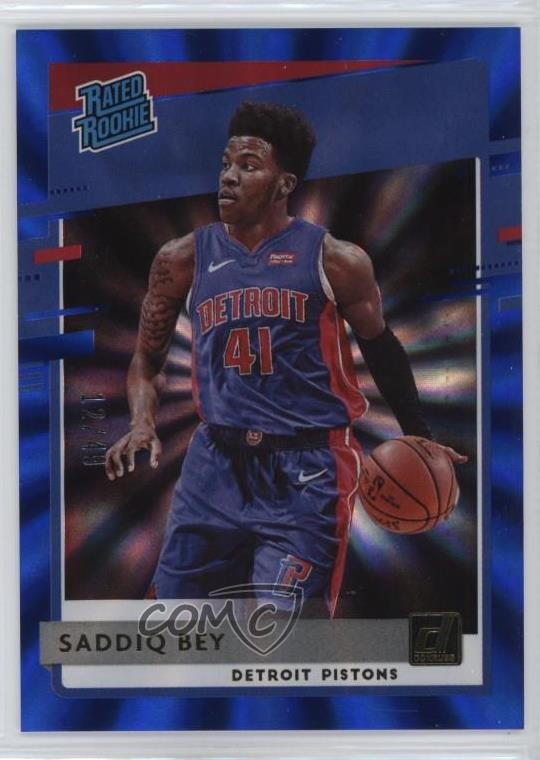 2020-21 Panini Donruss Rated Rookies Blue Laser 12/49 Saddiq Bey Rookie RC 0s9t