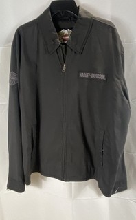 Harley Davidson Skull Graphic Nylon Full Zip Biker Jacket Mens Sz XL