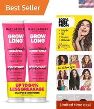 Grow Long Biotin Shampoo & Conditioner Set - Anti-Frizz Care for Damaged Hair