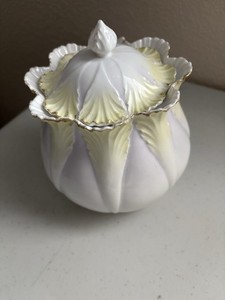 Rare Antique Alfred Lanternier Limoges Porcelain Biscuit Jar