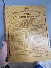 Wilson Jones 7204 Columnar Ruler Pad Vintage Made In USA