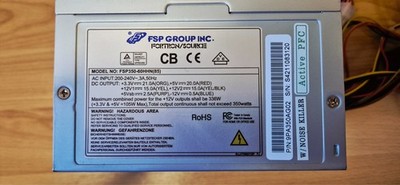 FSP 350W Netzteil FSP350-60HHN (85) | Geprüft | Top für Win 98 / XP Retro-PCs
