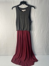 NWT Loft Dark Gray/Maroon Women's A-Line Sundress, Sz. S