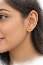 22 ct Gold Earrings Plain Ball Stud Earrings