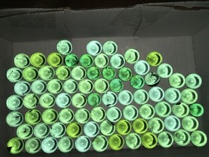 Vintage Green Glass Railroad Sign Reflectors, Hot Rod Rat Rod Motorcycle (100)