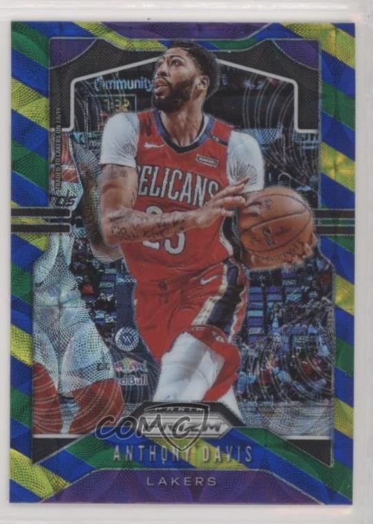 2019-20 Panini Prizm Choice Blue Yellow & Green Prizm Anthony Davis #222 2r7