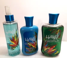 Bath Body Works Hawaii Coconut Lotion Shower Gel & Fragrance Mist Extremely Rare