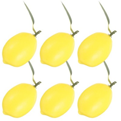 6 Pcs Simuliertes Zitronenmodell Falsche Zitronen-Tischdekoration