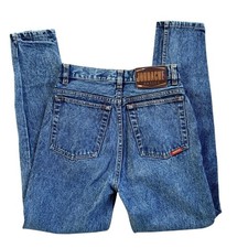 Vtg 1980s 1990s Jordache Stone Wash Ankle Button Detail High Waisted Jeans 26