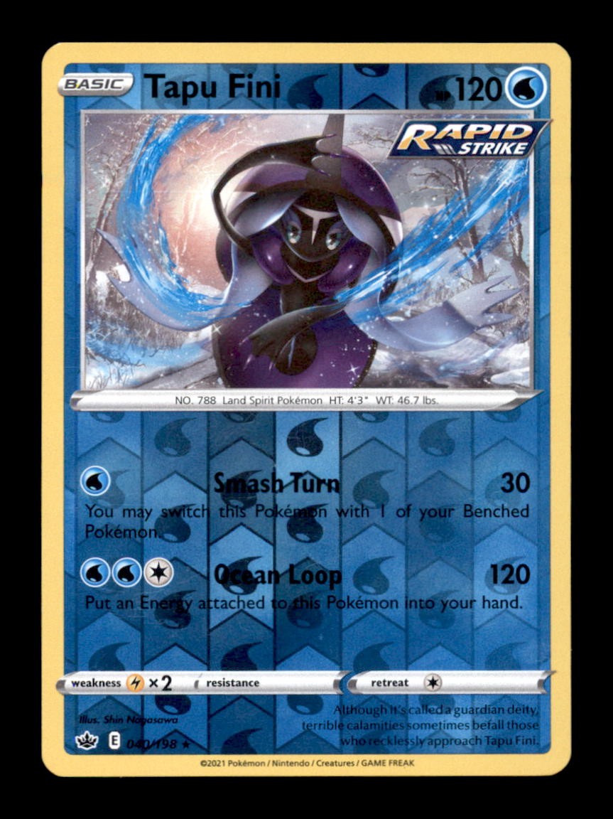 TAPU FINI 040/198 HOLO R CHILLING REIGN POKEMON REVERSE HOLO LP