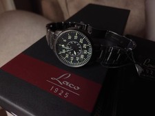 Laco faro rare used look limited edition flieger pilot watch 42mm automatic