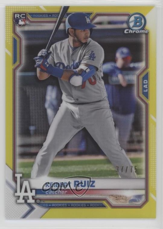 2021 Bowman Chrome Yellow Refractor 37/75 Keibert Ruiz #70 Rookie RC