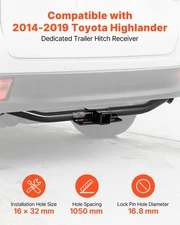 New Class 3 Trailer Hitch, 2-Inch Receiver, Compatible with 2014-2019 Toyota H