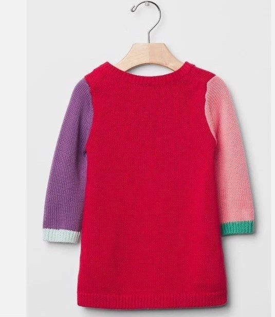 Vestido Suéter Bloques de Color Muñeco de Nieve Bebé Gap Niña Talla 3-6 Meses Nuevo Foto 2 de 2