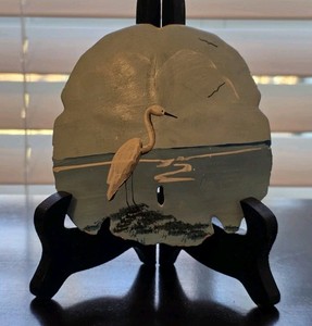 Vintage Hand Painted Sand Dollar Beach Ocean Birds