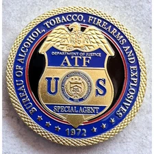 DEPT OF ALCOHOL TOBACCO FIREARMS (ATF) Special Agent Challenge Coin USA NEW
