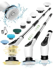 Powerful 2-Speed Electric Spin Scrubber - 8 Heads for Effortless Cleaning