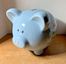 Disney Baby My First Piggy Bank Ceramic Blue Boy 6"