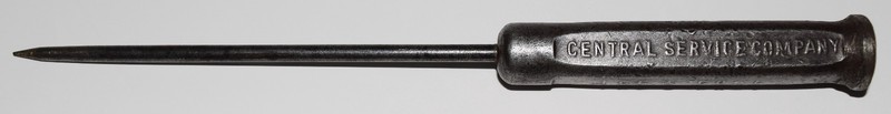 CENTRAL SERVICE CO.  Ice and Coal supplier.  Metal ICE PICK