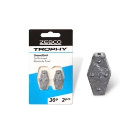Zebco Trophy Sargblei 60 Gramm 2 Stück Grundblei Gewicht Sechskantblei Laufblei