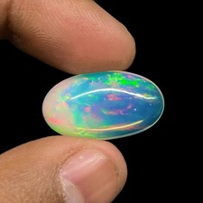 8.53 Cts Natural Ethiopian Opal 21.5x12.5mm Oval Untreated Cabochon Gemstone