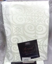 Lot/2 TRENDS COLLECTIONS Oblong ROYAL DAMASK Tablecloths Size 52x70 Color Ivory