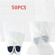 50Pcs Large Clear Shoe Bag Transparent Shoe Bags for Travel with Rope Portable