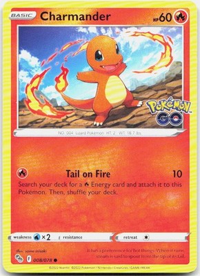 Pokemon TCG Charmander Pokemon GO Common 008/078