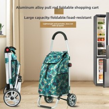 Shopping cart Aluminum alloy folding tie rod Portable household cart Small pull