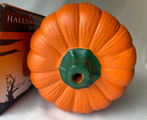 Vintage Halloween Jack O Lantern Pumpkin Ceramic Candle Holder Waccamaw - Picture 7 of 7