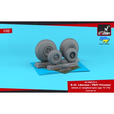 Armory Models AR AW32314 Scale kit 1/32 B-24 Liberator / PB4Y Privateer wheels