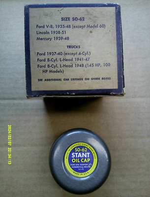 STANT SO-62 Oil Filler Cap 1935 to 48, Ford, Lincoln, Mercury V-8 Cars & Trucks