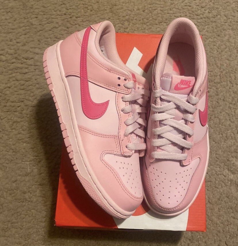 nike dunk barbie low gs triple pink