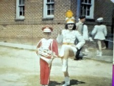 1940's Color 8mm Film Band Parade School Kids Band Practice