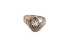 Vintage Sterling Silver 925 Cubic Zirconia Ring Size 6.75 Marsala