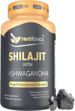 Herbtonics Shilajit for Men & Women with Ashwagandha, Korean Red Ginseng, Rho...